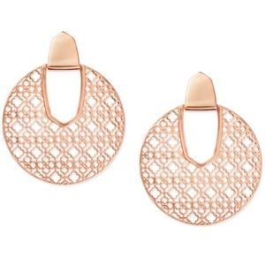Kendra Scott Didi in Rose Gold Plated Brass Filigree Disc Earrings.
